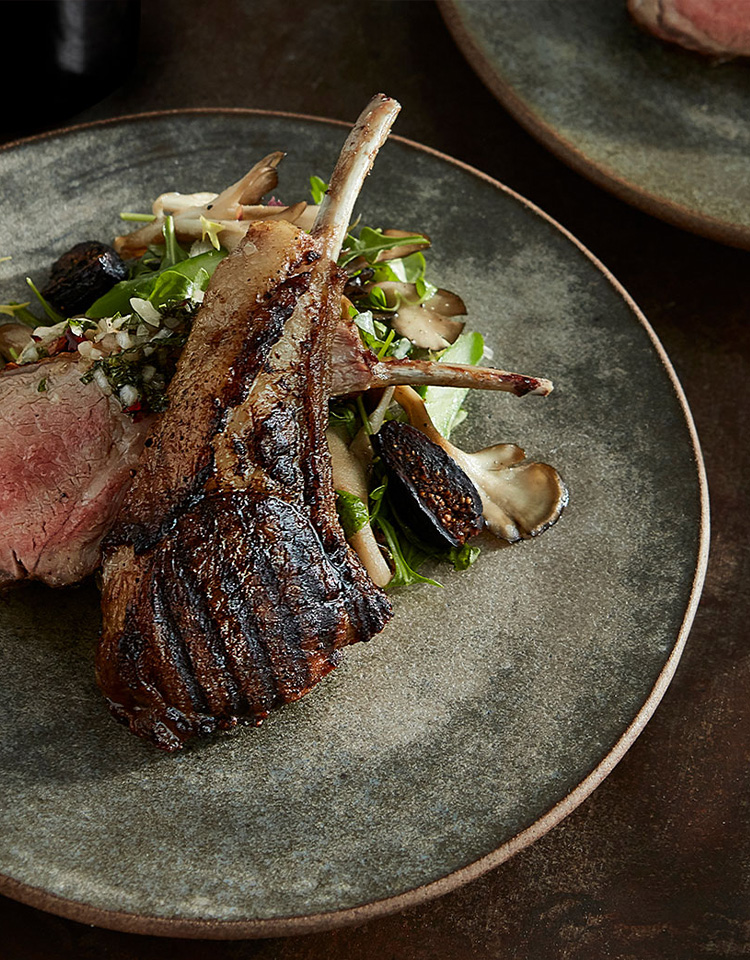 Grilled Lamb Chops with Fig Salad - Hess Persson Estates