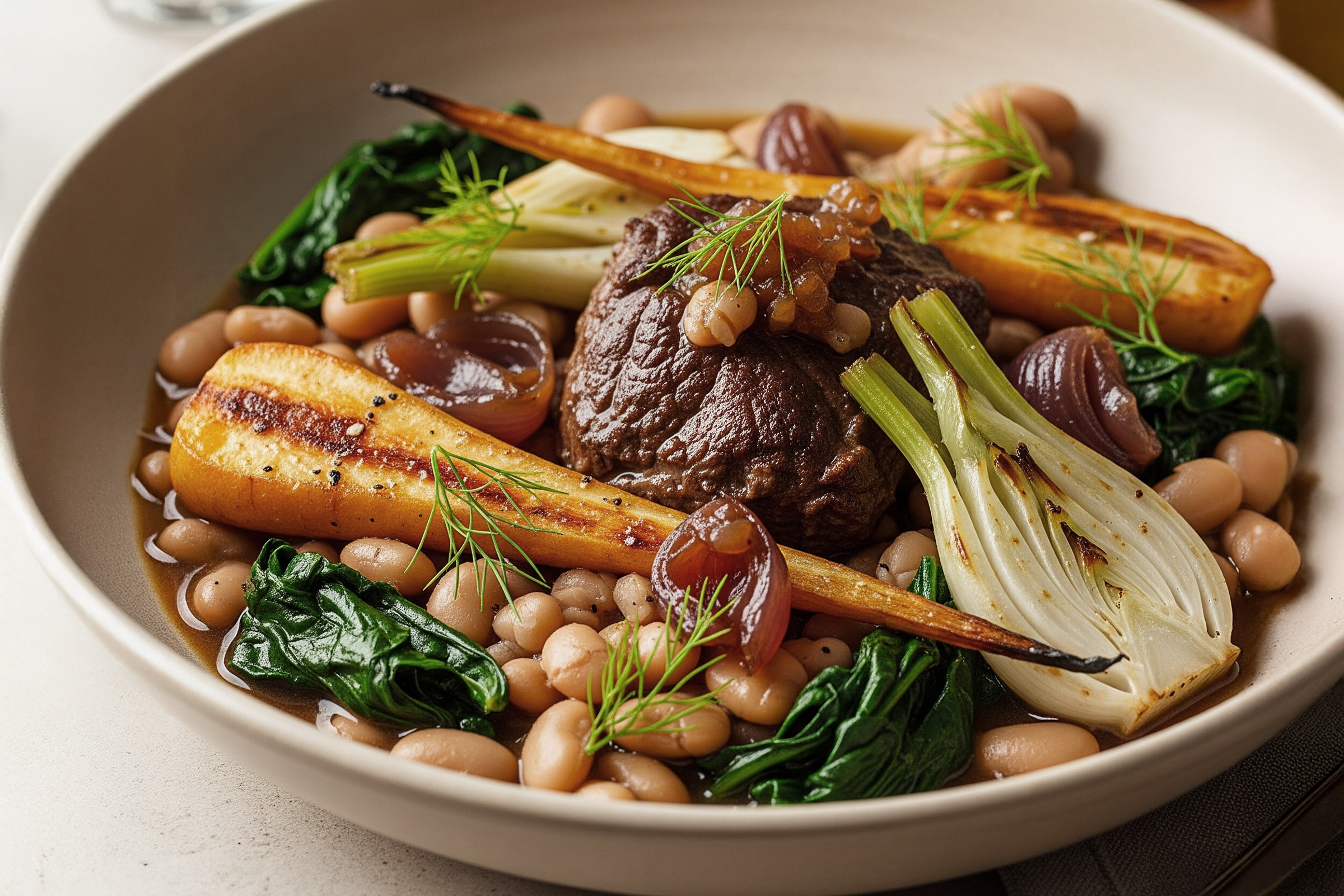 Lamb Stew with Beans, Parsnips & Fennel - Hess Persson Estates